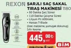 REXON 1180 ŞARJLI SAÇ SAKAL TIRAŞ MAKİNESİ REXON 1180 ŞARJLI SAÇ SAKAL TIRAŞ MAKİNESİ